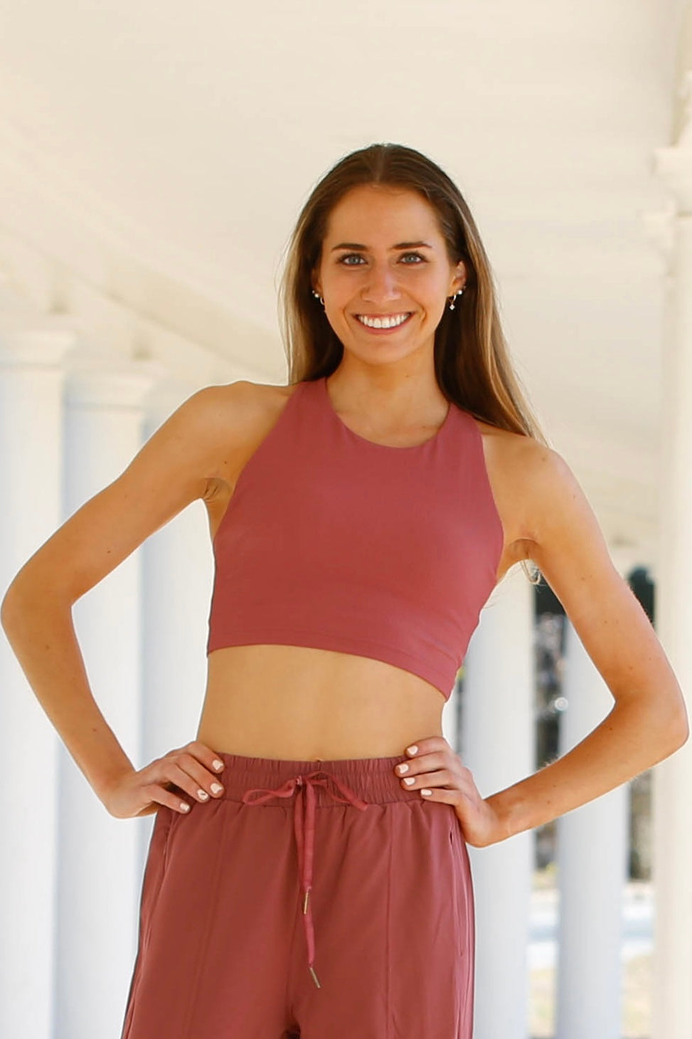 Kella Pocket Crop Top (plumberry ribbed)