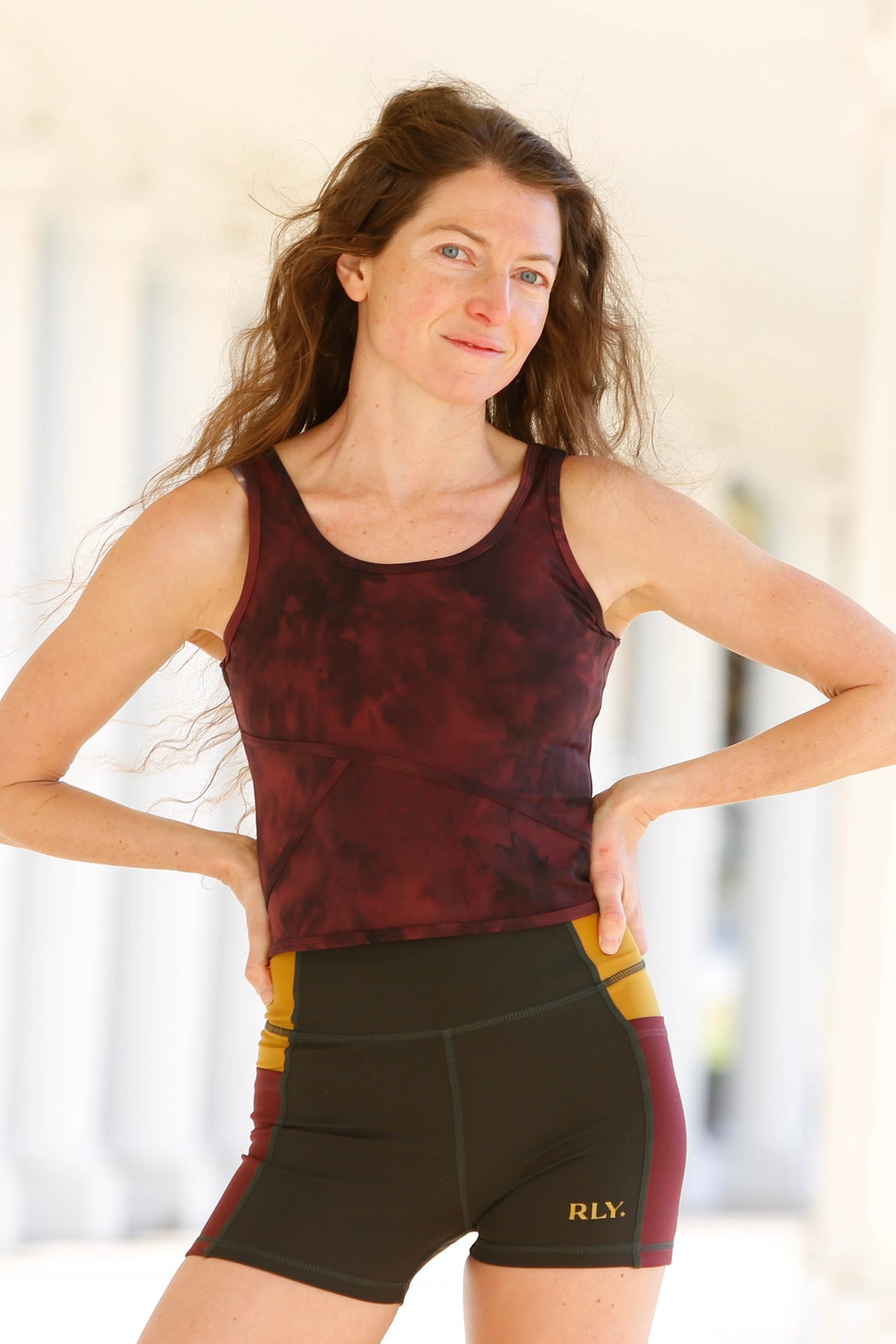 Elara Tank (black cherry tie-dye)