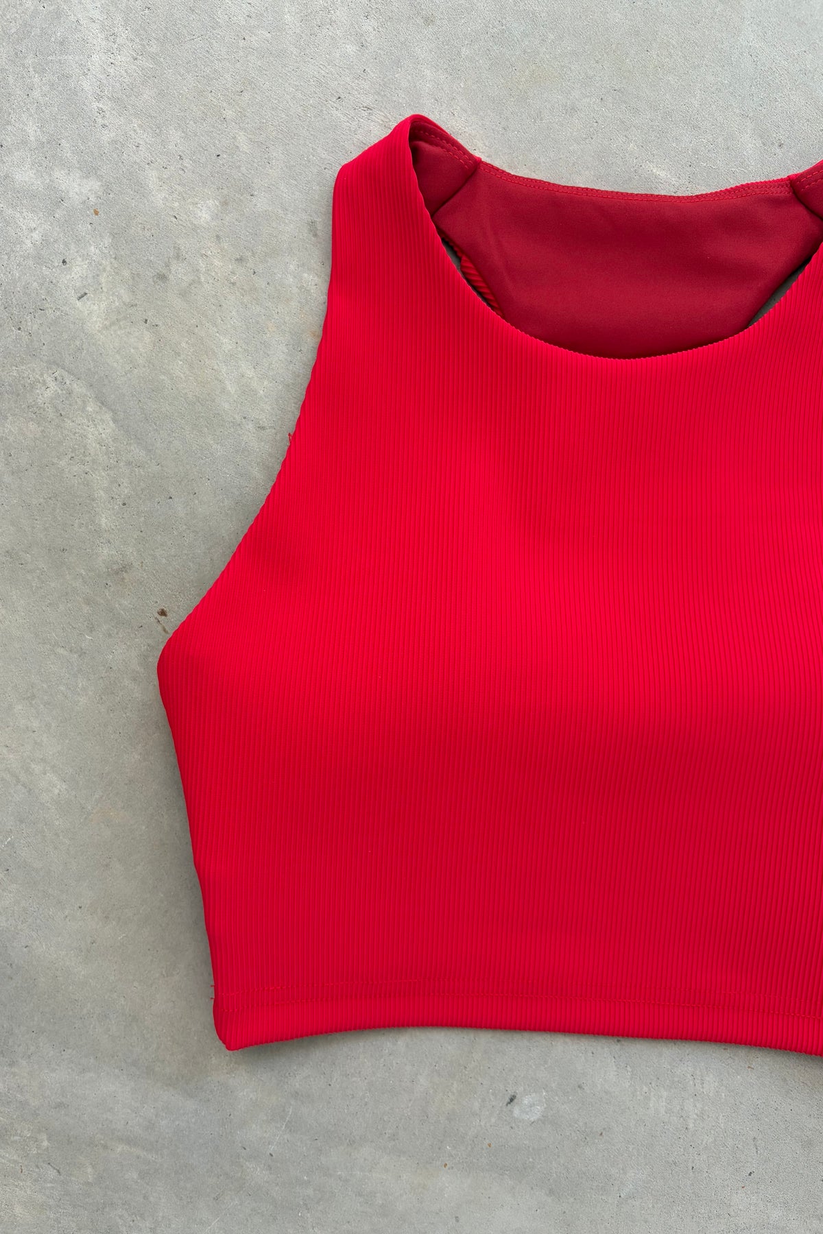 Kella Pocket Crop Top (cherry ribbed)
