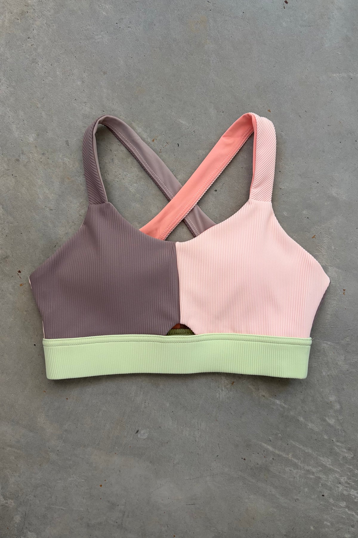 Camryn Run Bra (limelight colorblock)