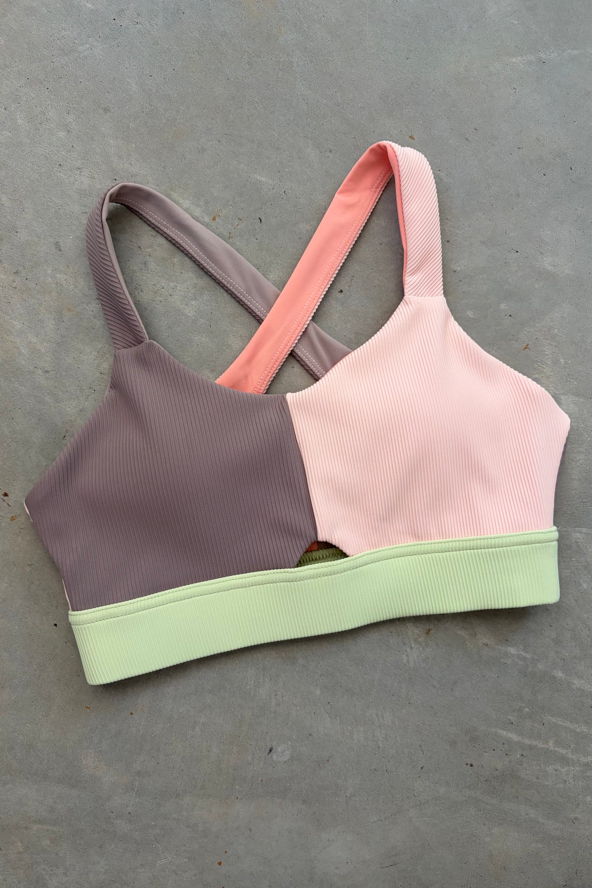 Camryn Run Bra (limelight colorblock)