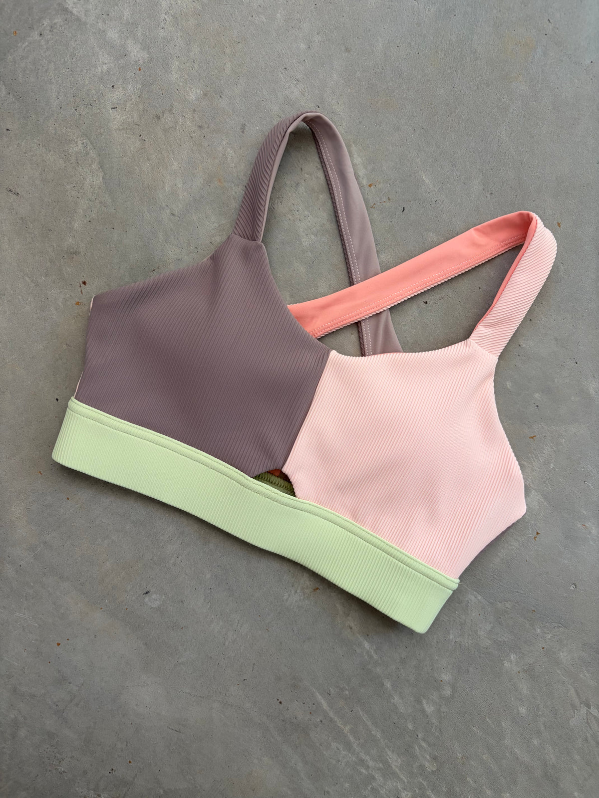 Camryn Run Bra (limelight colorblock)