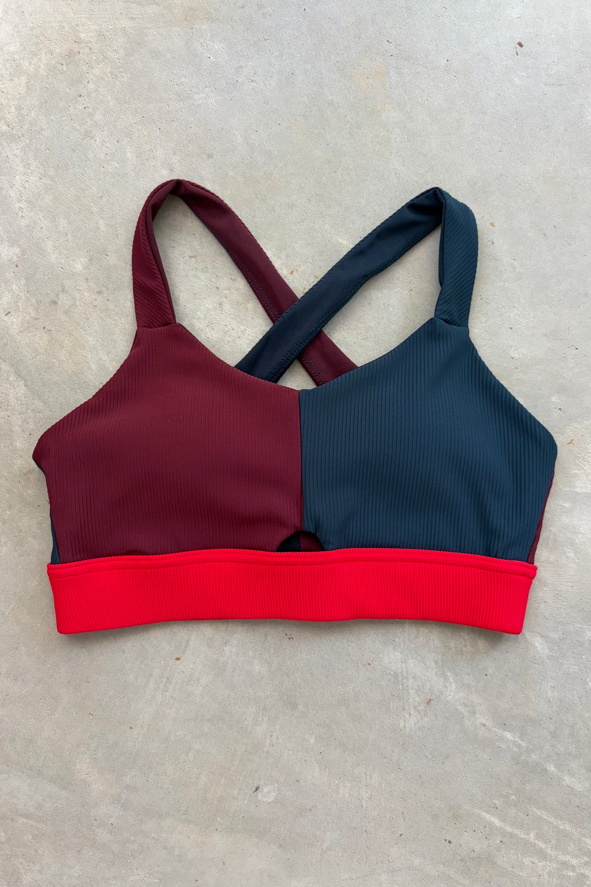 Camryn Run Bra (merlot colorblock)