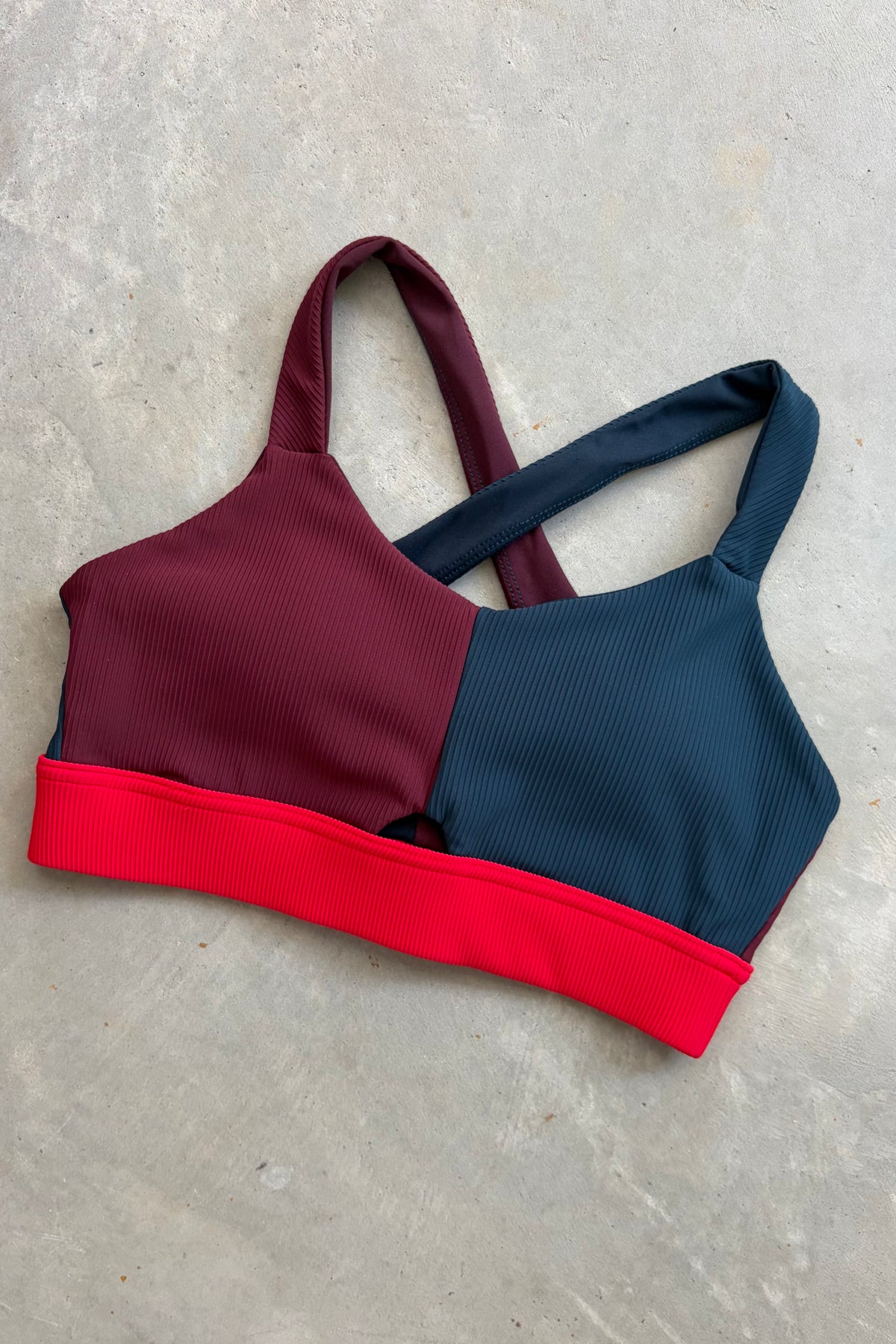 Camryn Run Bra (merlot colorblock)