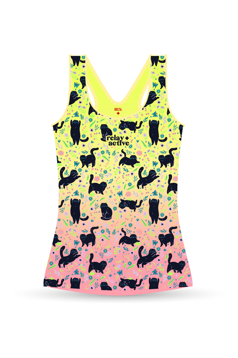 Pre-Order: Neon Cat Print Singlet (available through Sun. June 21 only)