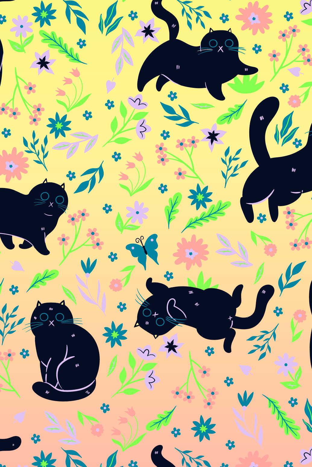 Pre-Order: Neon Cat Print Singlet (available through Sun. June 21 only)